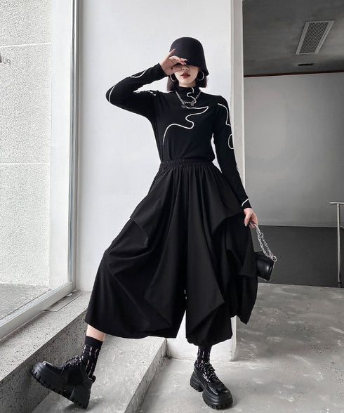 Draped Wide Pants